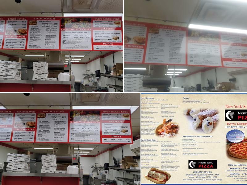 Night Owl Pizza - Marietta Menu