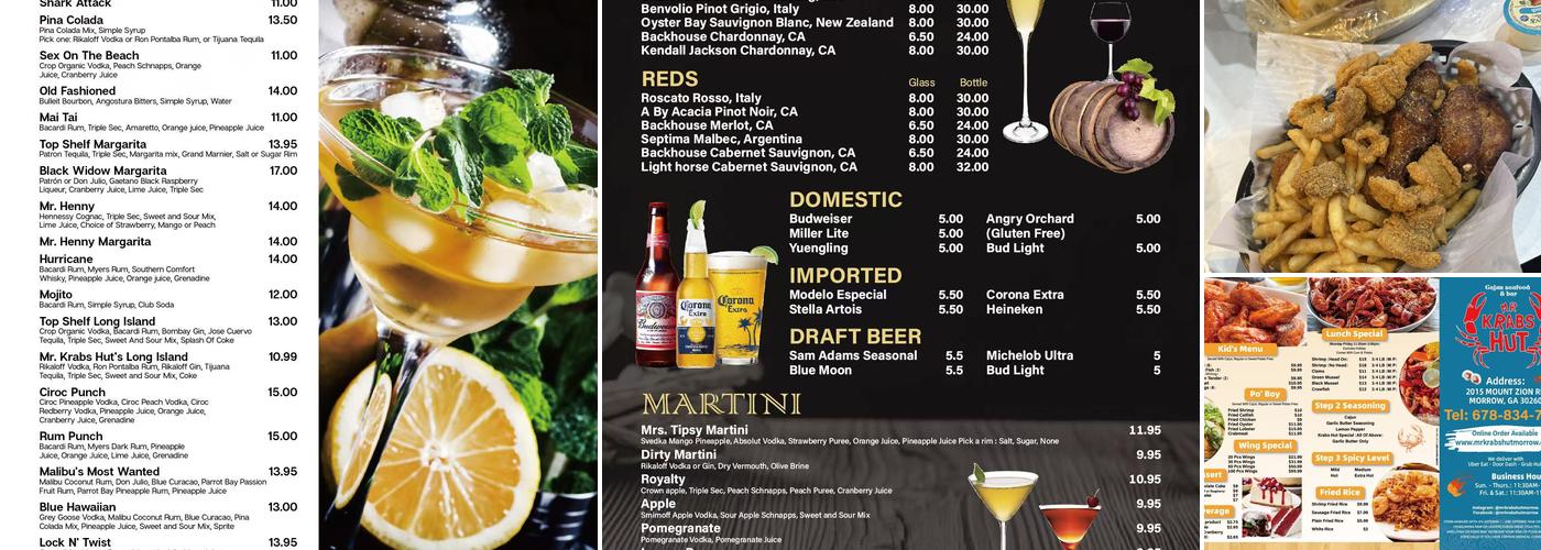 Mr Krabs Hut - Cajun seafood Menu