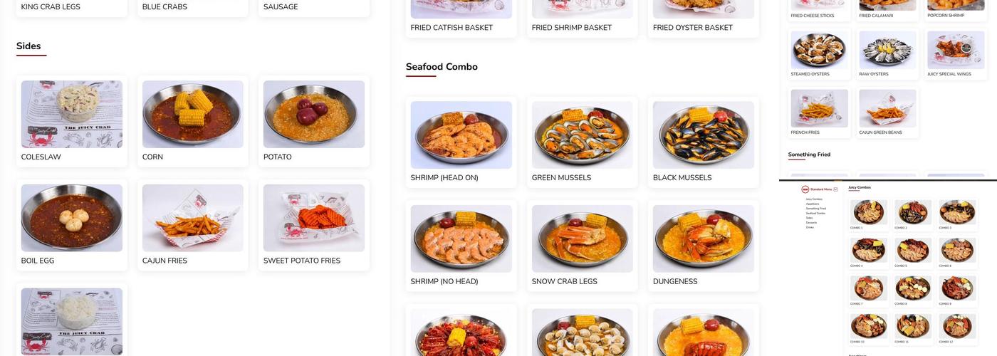 The Juicy Crab Menu