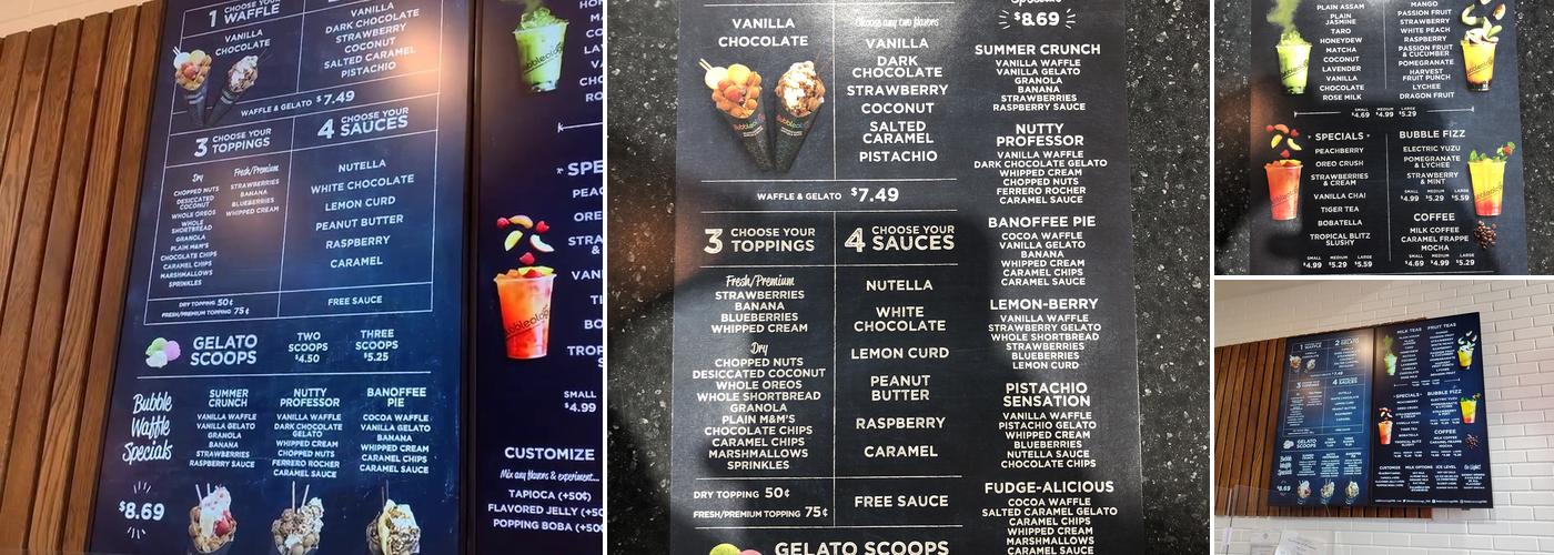 Bubbleology Menu