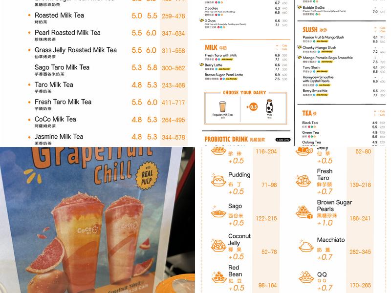 CoCo Fresh Tea & Juice Menu
