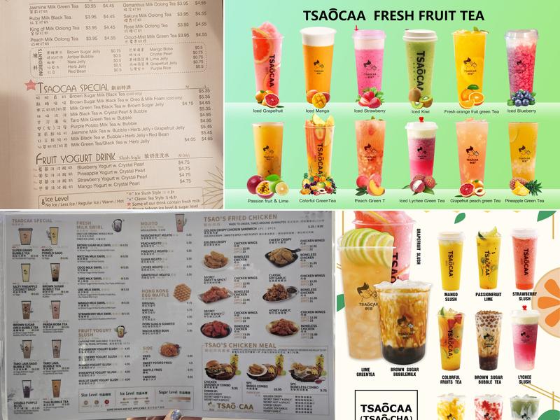 Tsaocaa Menu