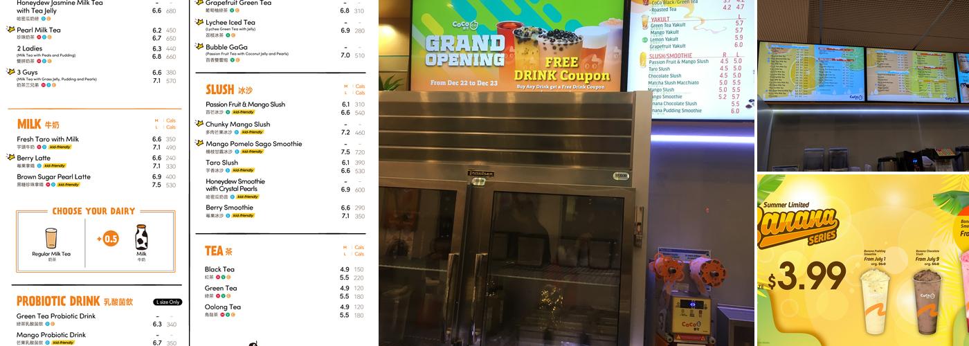 CoCo Fresh Tea & Juice Menu