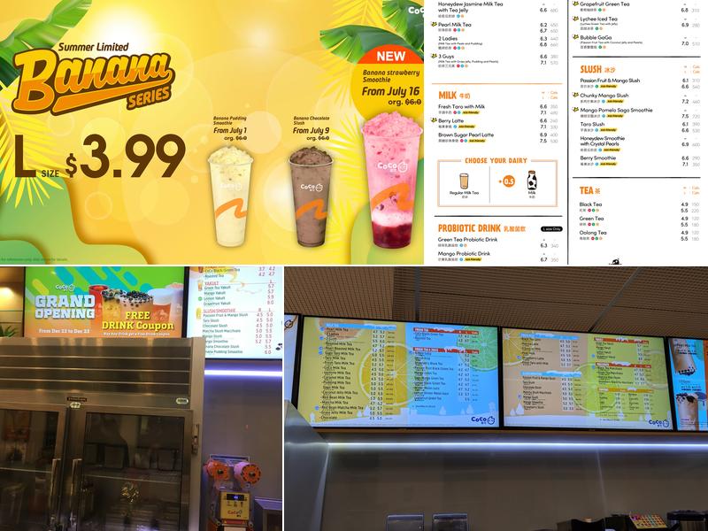CoCo Fresh Tea & Juice Menu