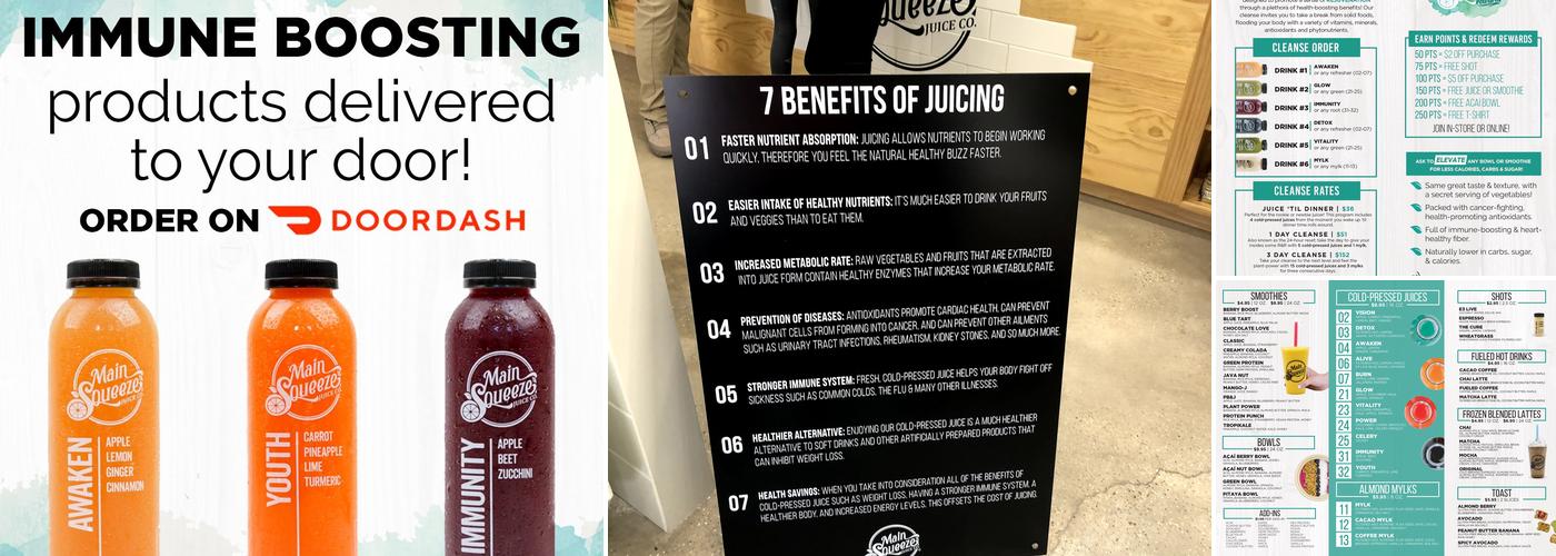 Main Squeeze Juice Co. Menu
