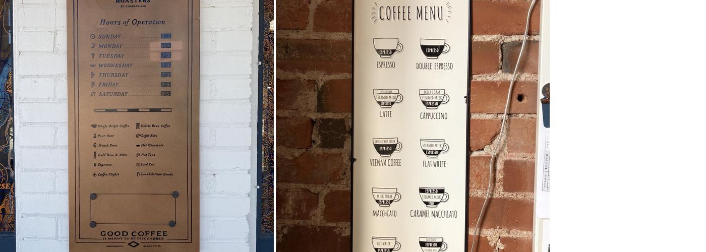 Course Coffee Roasters Menu