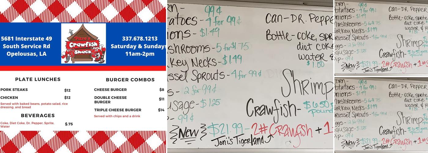 Pitre's Crawfish Shack Menu
