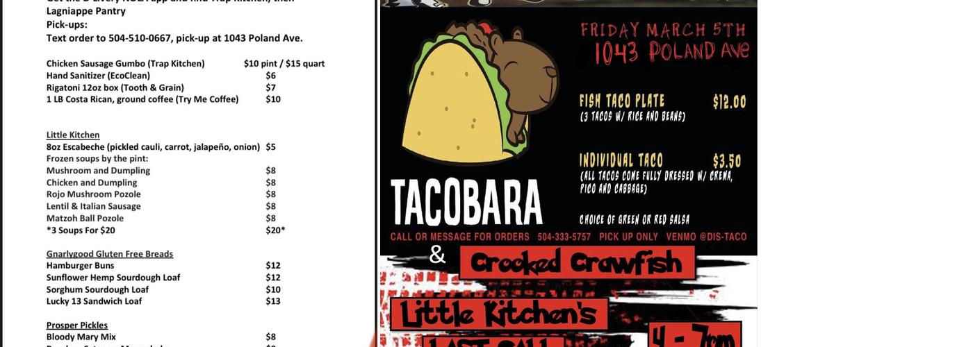 New Orleans Trap Kitchen Menu