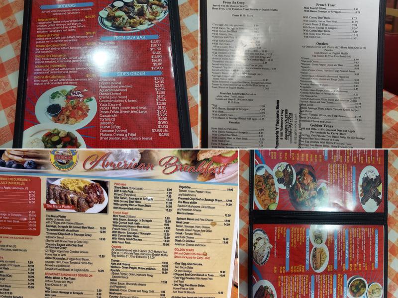 Mana Pupuseria & Taqueria Menu