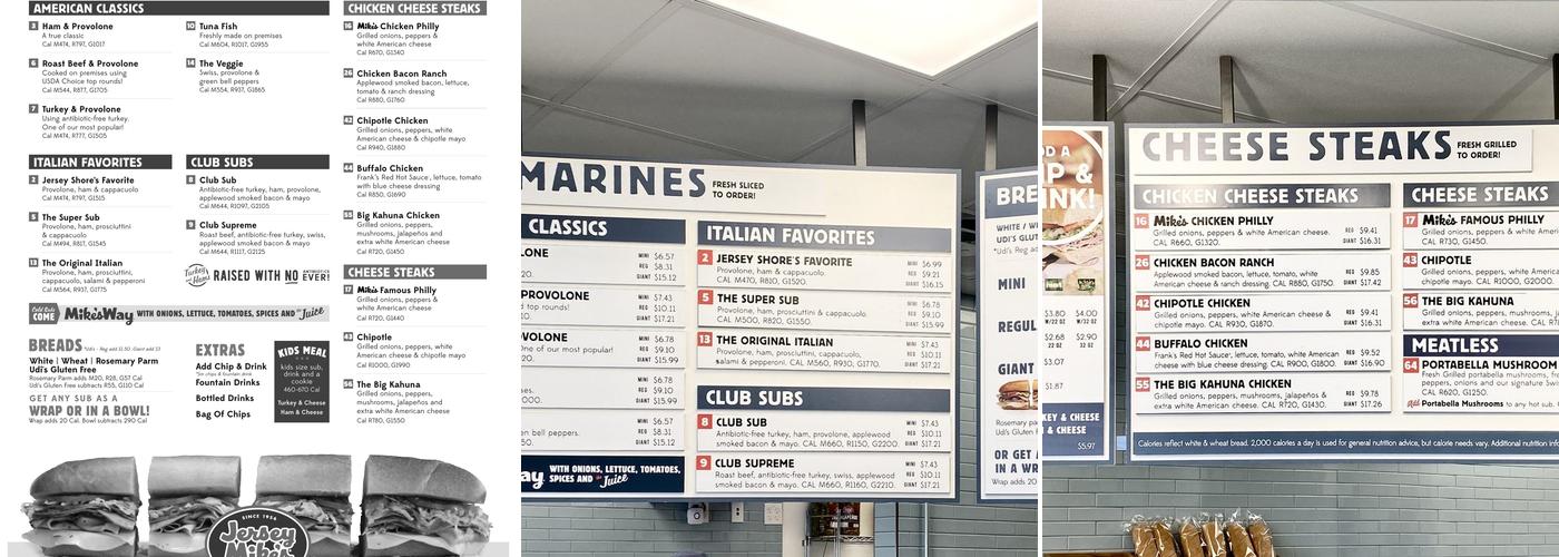 Jersey Mike's Subs Menu