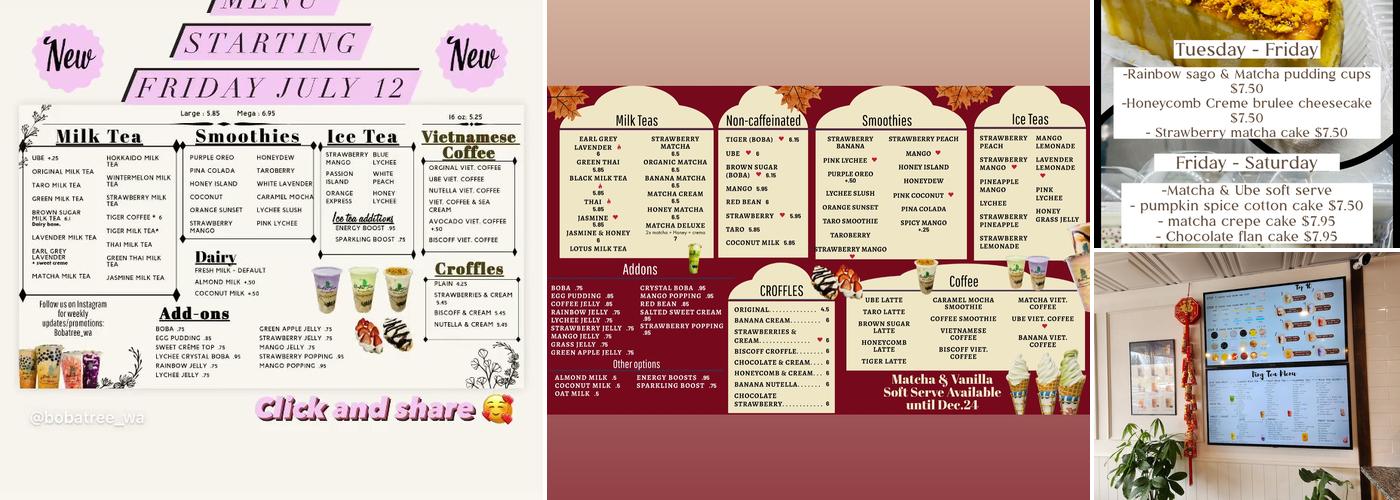 Boba Tree Menu