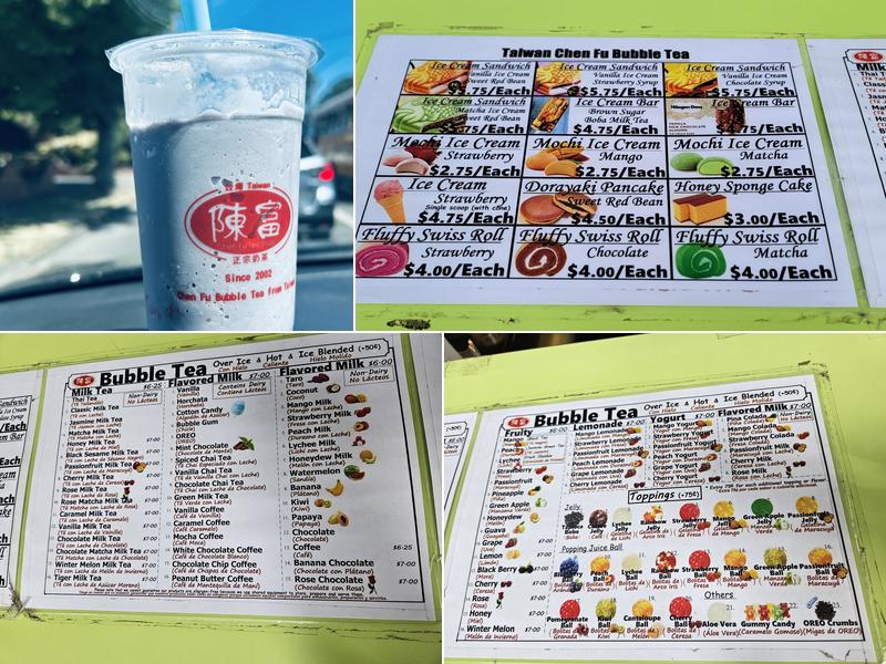 Chen Fu Bubble Tea Menu