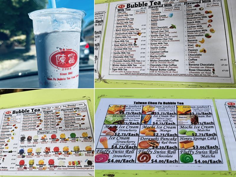 Chen Fu Bubble Tea Menu