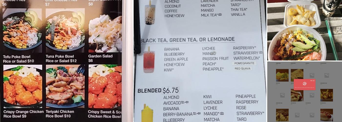 Bobablastic Menu