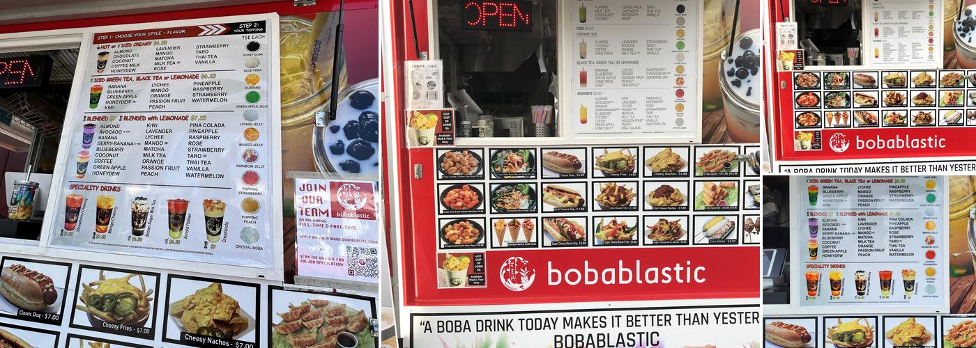 Bobablastic Menu