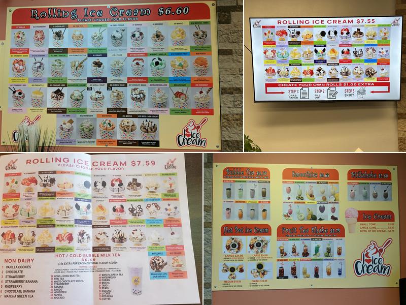 I Love Ice Cream Menu