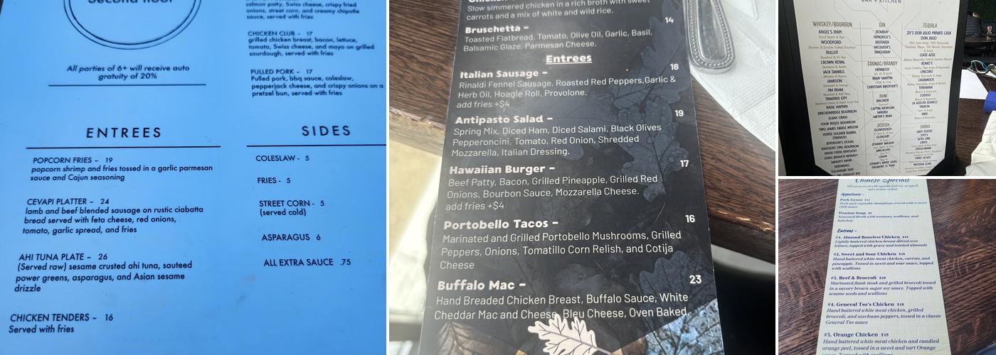 Zef's Dockside Bar + Kitchen Menu