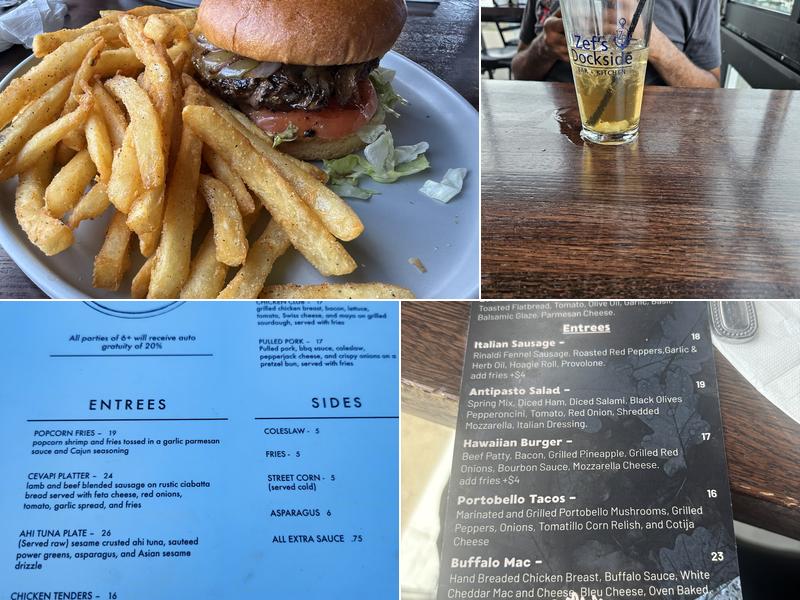 Zef's Dockside Bar + Kitchen Menu