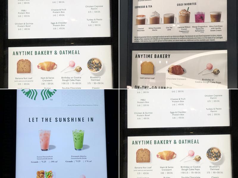 Starbucks Menu