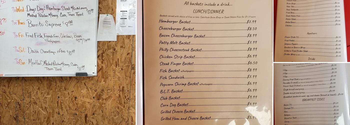 D&J Bait N Grub Menu