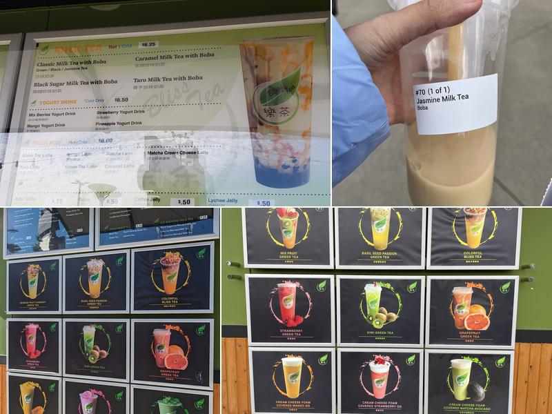 Bliss Tea Menu