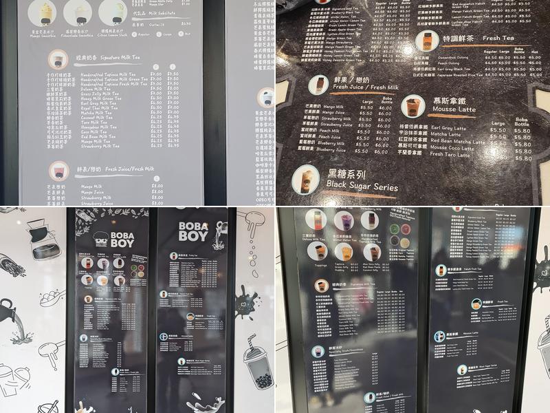 Boba Boy Menu