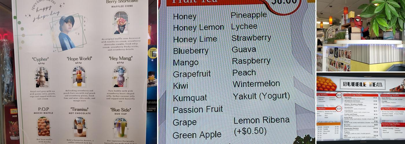 The Bubble Tea Shop Menu