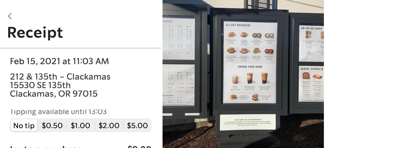 Starbucks Menu