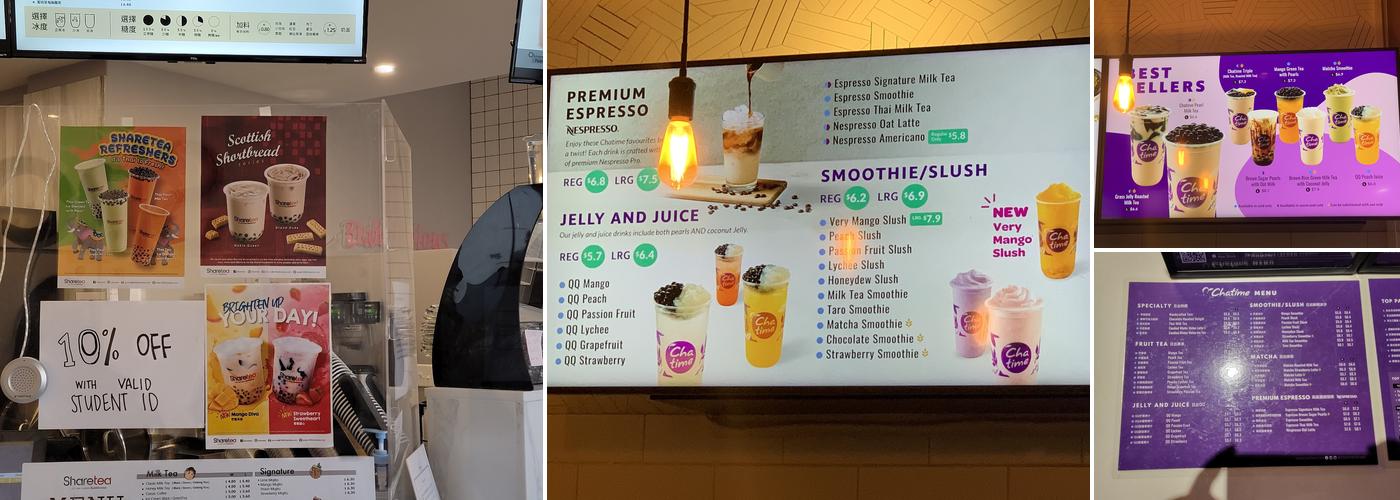 Chatime Bubble Tea Menu