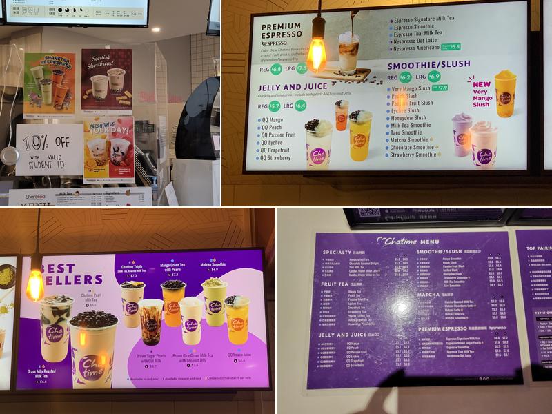 Chatime Bubble Tea Menu