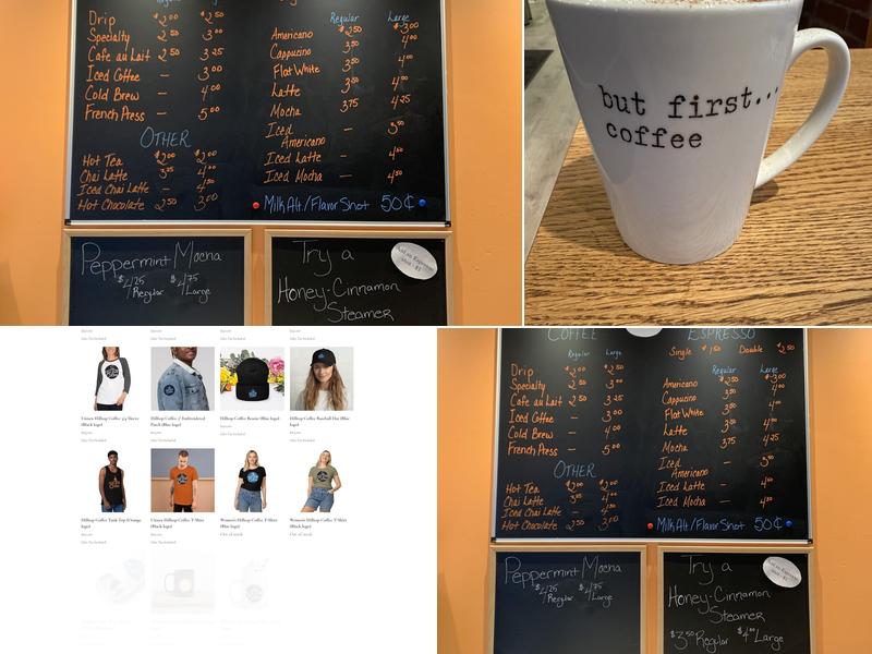 Hilltop Coffee Menu