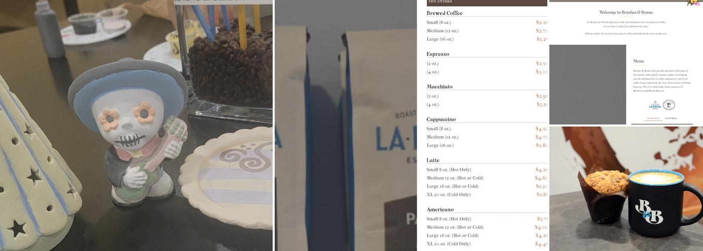 Brushes and Beans Cafe Menu