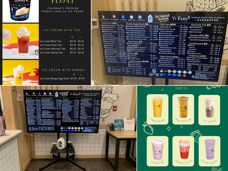 YiFang Taiwan Fruit Tea Menu