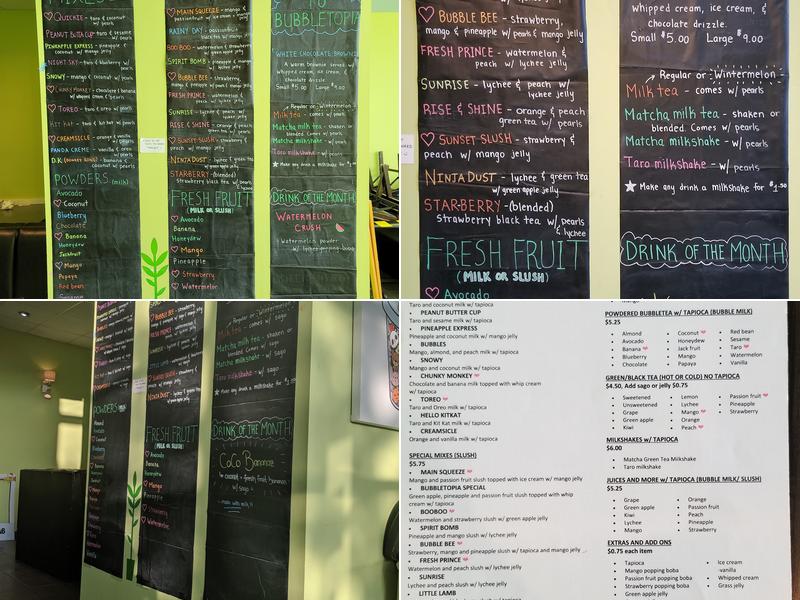Bubbletopia Menu