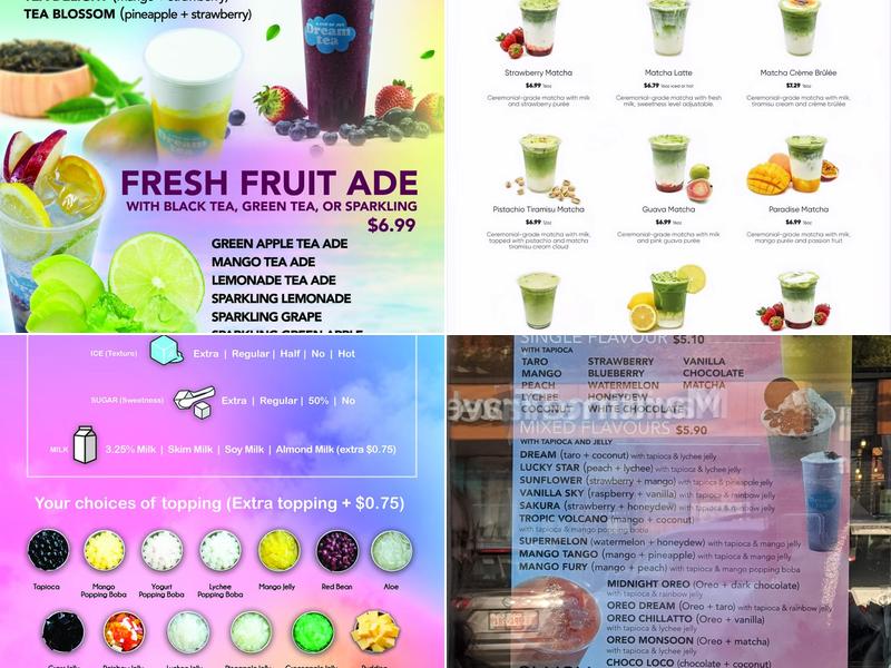 Dream Tea House Menu