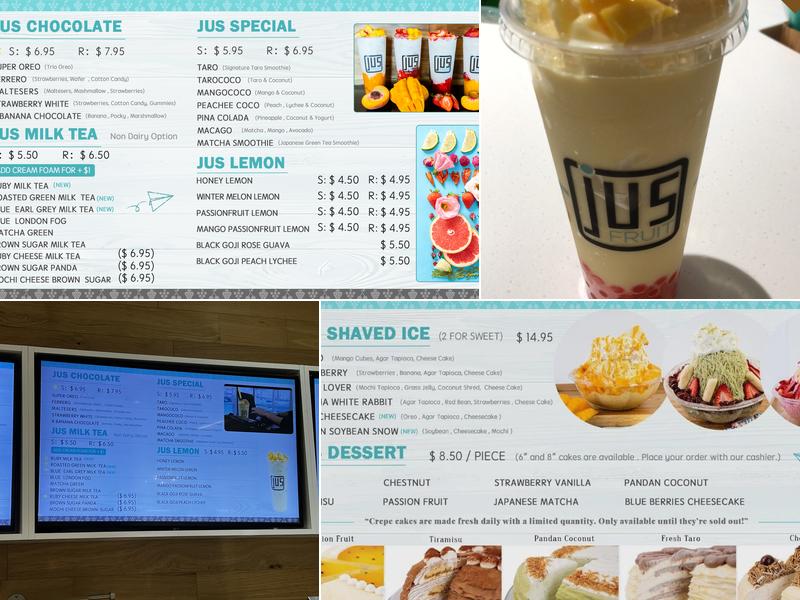 JusFruit Menu
