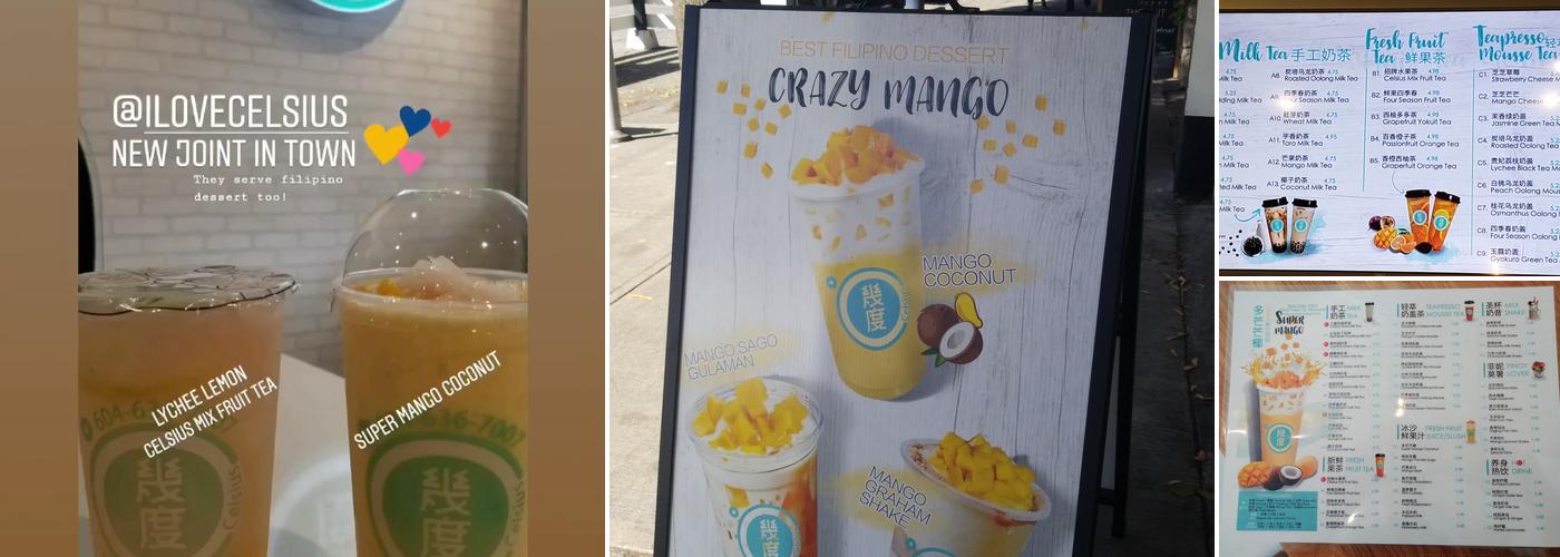 Celsius Bubble Tea Menu