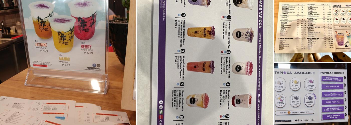 OneZo Tapioca 丸作 Menu