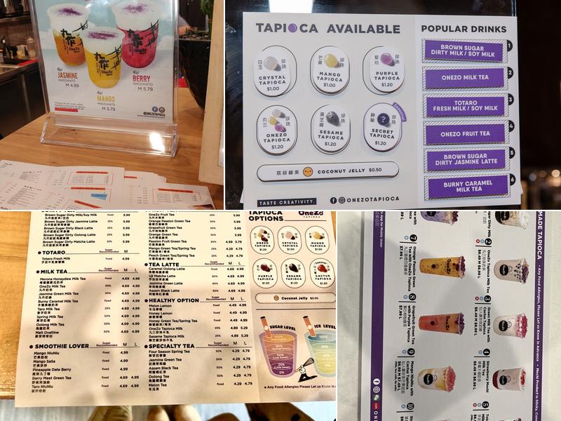 OneZo Tapioca 丸作 Menu