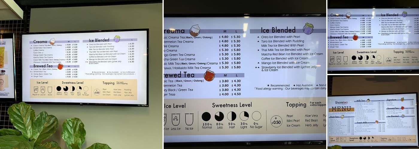 Sharetea Renfrew Menu
