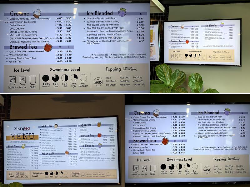 Sharetea Renfrew Menu