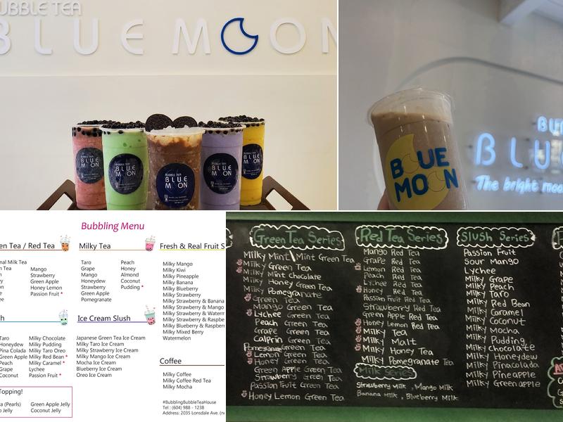 Bubble Tea Bluemoon Menu