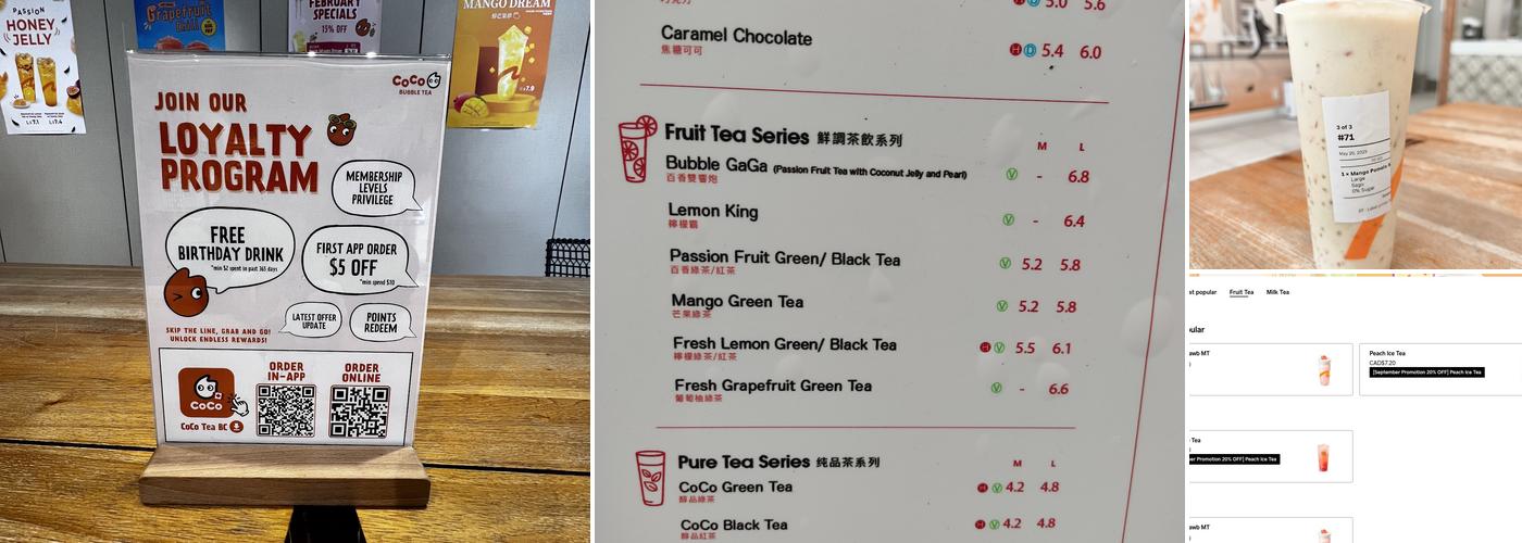 CoCo Bubble Tea(Downtown) Menu
