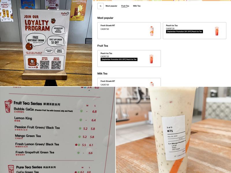 CoCo Bubble Tea(Downtown) Menu