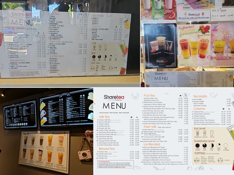 Sharetea Menu