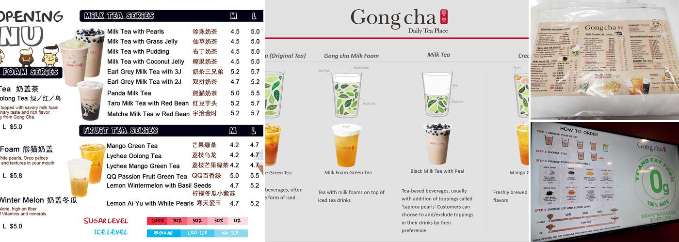 Gong cha Menu