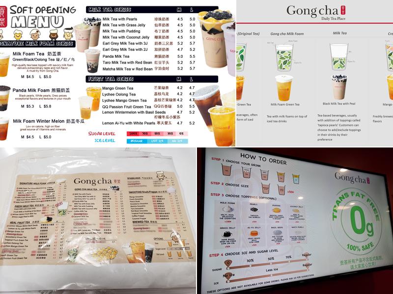 Gong cha Menu