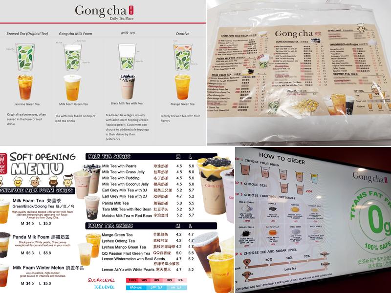 Gong cha Menu