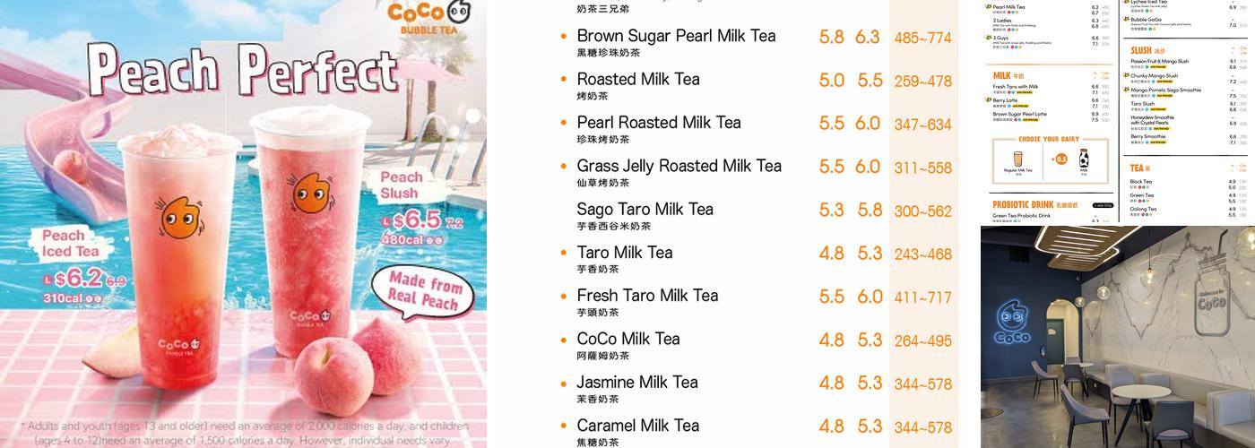 CoCo Fresh Tea & Juice Menu