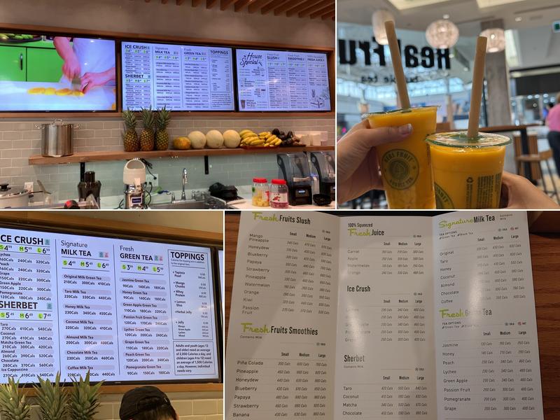 Real Fruit Bubble Tea Menu